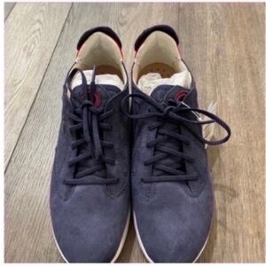 New Geox Women’s Dark Blue Red Suede Sneakers Size 10.5